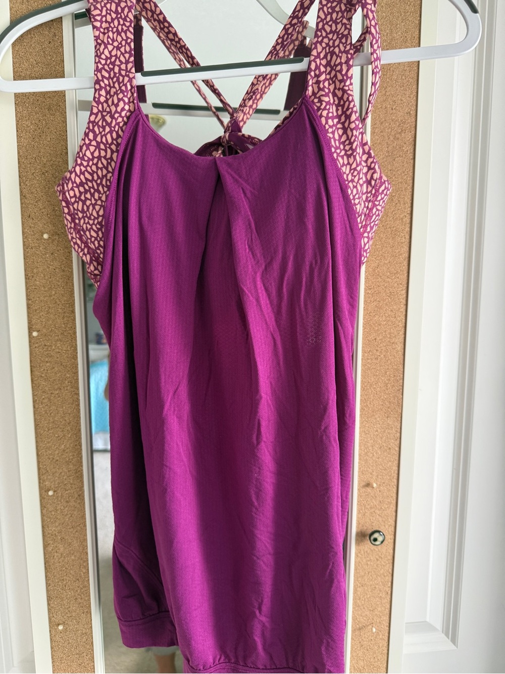 lululemon athletica Magenta Active Tank with Patterned Straps Size 6 8 or 10